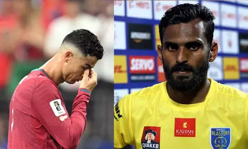 ഫുട്ബാൾ വിസ്മയത്തിന് കണ്ണീരോടെ വിട; ക്രിസ്റ്റ്യാനോ റൊണാൾഡോയ്ക്ക് ഹൃദയസ്പർശിയായ കുറിപ്പുമായി സി.കെ. വിനീത് ഫുട്ബാൾ വിസ്മയത്തിന് കണ്ണീരോടെ വിട; ക്രിസ്റ്റ്യാനോ റൊണാൾഡോയ്ക്ക് ഹൃദയസ്പർശിയായ കുറിപ്പുമായി സി.കെ. വിനീത്