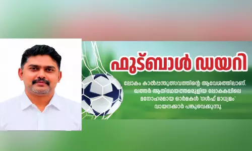 ഭൂപടത്തിൽ ഖത്തറിനെ   അടയാളപ്പെടുത്തിയ ലോകകപ്പ്