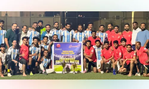 ല​ഹ​രി​ക്കെ​തി​രെ ഫു​ട്​​ബാ​ൾ ആ​വേ​ശം; ദ​മ്മാ​മി​ൽ യൂ​ത്ത് ഇ​ന്ത്യ സൗ​ഹൃ​ദ മ​ത്സ​ര​ത്തി​ൽ അ​ർ​ജ​ൻ​റീ​ന​ക്ക് വി​ജ​യം