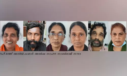 സ്ത്രീയെ തട്ടിക്കൊണ്ടു പോയി ആഭരണങ്ങള്‍ കവർന്ന കേസ്: സ്ത്രീകള്‍ ഉള്‍പ്പെടെ ആറുപേര്‍ പിടിയില്‍