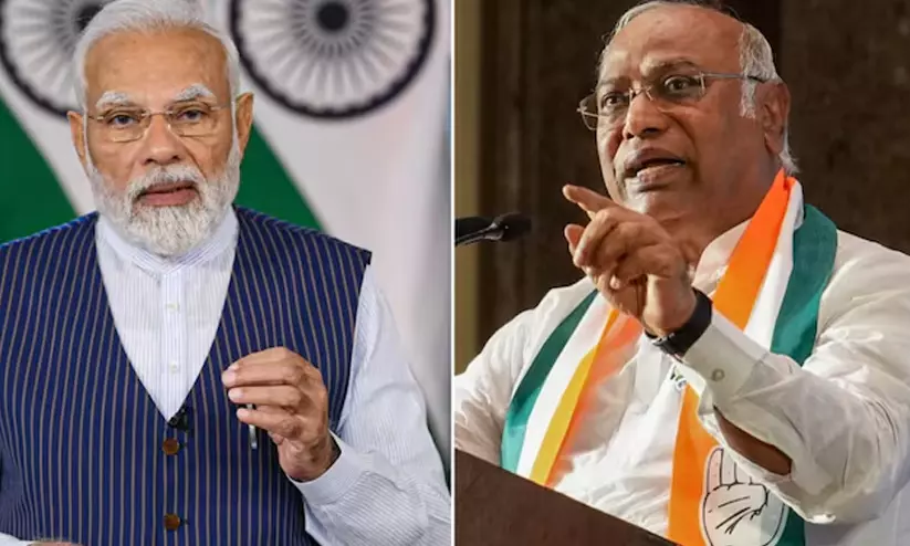 സർവകക്ഷി യോഗത്തിന് മോദിക്ക് ഖാർഗെയുടെ കത്ത്; മണ്ഡല പുനർനിർണയ ബിൽ പാസാക്കാൻ സർക്കാർ സർവകക്ഷി യോഗത്തിന് മോദിക്ക് ഖാർഗെയുടെ കത്ത്; മണ്ഡല പുനർനിർണയ ബിൽ പാസാക്കാൻ സർക്കാർ