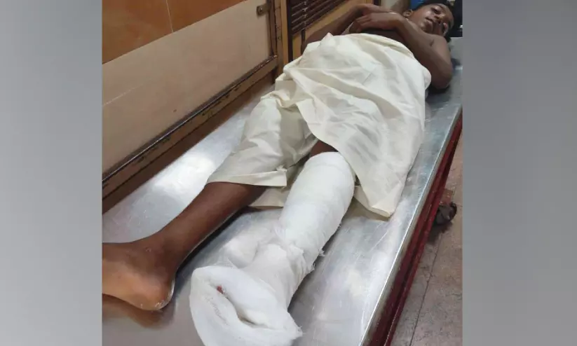 പന്നിക്കെണിയിൽ കുടുങ്ങി; വിദ്യാർഥിയുടെ കാൽവിരൽ അറ്റു പന്നിക്കെണിയിൽ കുടുങ്ങി; വിദ്യാർഥിയുടെ കാൽവിരൽ അറ്റു