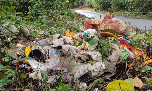 പാ​ത​യോ​ര​ങ്ങ​ള്‍ മാ​ലി​ന്യ​   നി​ക്ഷേ​പ കേ​ന്ദ്ര​ങ്ങ​ളാ​കു​ന്നു