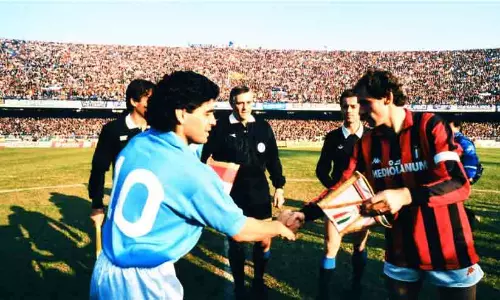 Franco Baresi and Diego Maradona,