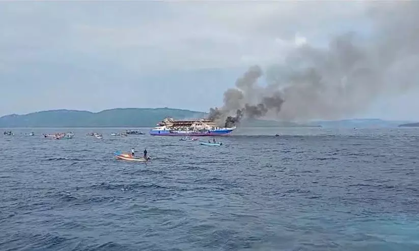 Indonesia Ferry Catches Fire Indonesia Ferry Catches Fire