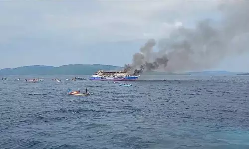 Indonesia Ferry Catches Fire
