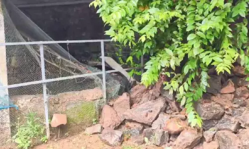 കോട്ടയം വടകരയിൽ റോഡ് ഇടിഞ്ഞുതാഴ്ന്നു