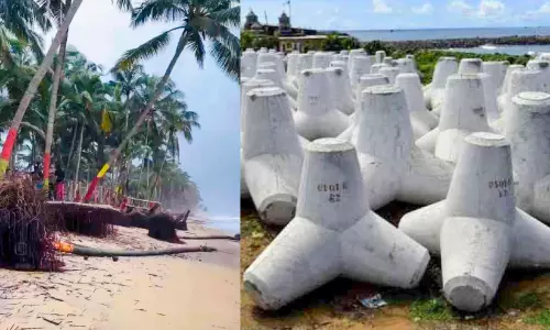ക​ട​ൽ​ക്ഷോ​ഭം; വ​ലി​യ​പ​റ​മ്പി​ന് അ​നു​യോ​ജ്യം ചെ​ല്ലാ​നം മാ​തൃ​ക