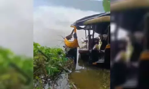 ഓട്ടോറിക്ഷ ഡാമിലേക്ക് മറിഞ്ഞ് മൂന്നുപേർക്ക് പരിക്ക്