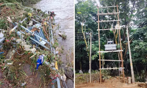 മഴ: കോട്ടയത്ത് കെ.എസ്.ഇ.ബിക്ക് 1.75 കോടിയുടെ നഷ്ടം, വൈദ്യുതി വിതരണം സമയബന്ധിതമായി പുനഃസ്ഥാപിച്ചു മഴ: കോട്ടയത്ത് കെ.എസ്.ഇ.ബിക്ക് 1.75 കോടിയുടെ നഷ്ടം, വൈദ്യുതി വിതരണം സമയബന്ധിതമായി പുനഃസ്ഥാപിച്ചു