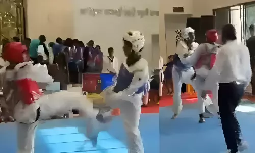 During a taekwondo competition