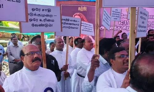 Protest by Dalit Christians in Vellore Protest by Dalit Christians in Vellore