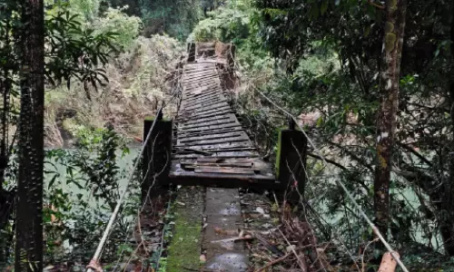 പെരുവെള്ളത്തില് തകര്ന്ന പാലം അനാഥമായി; ദുരിതംപേറി മുനയംകുന്ന് നിവാസികള് പെരുവെള്ളത്തില് തകര്ന്ന പാലം അനാഥമായി; ദുരിതംപേറി മുനയംകുന്ന് നിവാസികള്