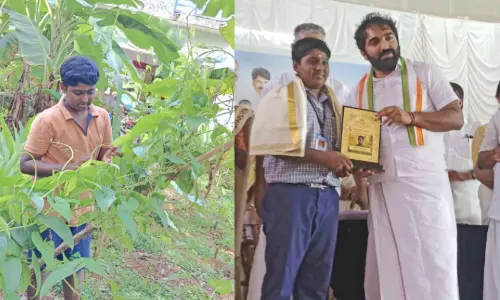 ജൈ​വ​കൃ​ഷി​യി​ൽ മി​ക​വ് തെ​ളി​യി​ച്ച് കു​ട്ടി​ക്ക​ർ​ഷ​ക​ൻ