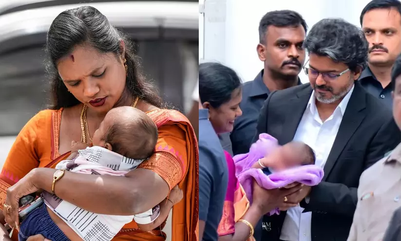 നവജാതശിശുവിനെ വീട്ടിൽ തനിച്ചാക്കാൻ കഴിയില്ല; കുഞ്ഞിനെയും കൊണ്ട് നിയമസഭയിലെത്തി ടി.വി.കെ എം.എൽ.എ, പിന്നാലെ വിമർശനങ്ങൾ നവജാതശിശുവിനെ വീട്ടിൽ തനിച്ചാക്കാൻ കഴിയില്ല; കുഞ്ഞിനെയും കൊണ്ട് നിയമസഭയിലെത്തി ടി.വി.കെ എം.എൽ.എ, പിന്നാലെ വിമർശനങ്ങൾ