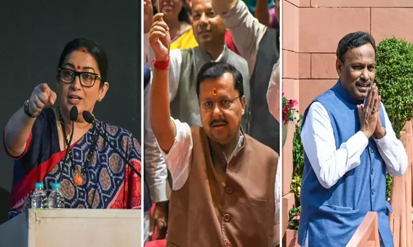 BJP leaders Nitin Nabin, Smriti Irani, and Vinod Tawde representing the new Gen Z outreach initiative. BJP leaders Nitin Nabin, Smriti Irani, and Vinod Tawde representing the new Gen Z outreach initiative.