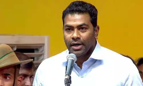 Tamil Nadu Minister Aadhav Arjuna addressing the media regarding the states stand on freezing Lok Sabha seats at 543.