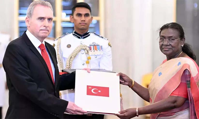 Turkiye Ambassador to India Ali Murat Ersoy speaking on India-Turkiye bilateral relations and untapped potential. Turkiye Ambassador to India Ali Murat Ersoy speaking on India-Turkiye bilateral relations and untapped potential.