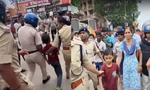 പട്നയിൽ വിദ്യാർഥി പ്രതിഷേധത്തിൽ സർക്കാറിനെതിരെ ആഞ്ഞടിച്ച് ആറു വയസ്സുകാരൻ, കസ്റ്റഡിയിലെടുത്ത് പൊലീസ്; വ്യാപക പ്രതിഷേധം -വിഡിയോ