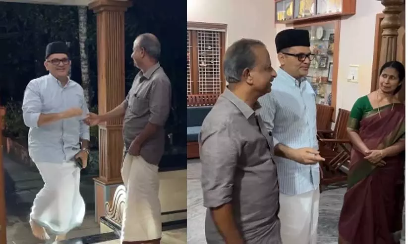 ഓണത്തിന് പ്രിയ സുഹൃത്തിന്റെ വീട്ടിലെത്തി മുനവ്വറലി ശിഹാബ് തങ്ങൾ; സമൂഹ മാധ്യമങ്ങളിൽ വൈറലായി വിഡിയോ ഓണത്തിന് പ്രിയ സുഹൃത്തിന്റെ വീട്ടിലെത്തി മുനവ്വറലി ശിഹാബ് തങ്ങൾ; സമൂഹ മാധ്യമങ്ങളിൽ വൈറലായി വിഡിയോ