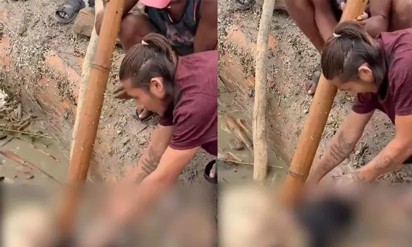 നേപ്പാൾ പ്രളയദുരന്തത്തിൽ ജീവൻ നഷ്ടപ്പെട്ടയാളുടെ മൃതദേഹത്തിൽ നിന്ന് സ്വർണാഭരണം കവർന്നു; രണ്ടുപേർ പിടിയിൽ നേപ്പാൾ പ്രളയദുരന്തത്തിൽ ജീവൻ നഷ്ടപ്പെട്ടയാളുടെ മൃതദേഹത്തിൽ നിന്ന് സ്വർണാഭരണം കവർന്നു; രണ്ടുപേർ പിടിയിൽ