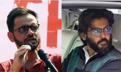 Activists Umar Khalid and Sharjeel Imam representing Delhi riots case bail proceedings in High Court.