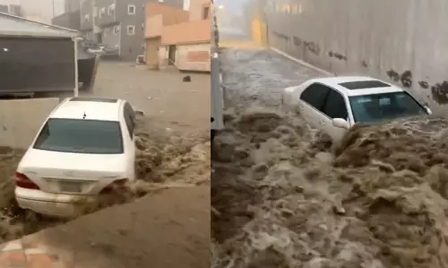 ത്വാഇഫിൽ കനത്ത മഴയും മലവെള്ളപ്പാച്ചിലും; റെഡ് അലേർട്ട് പ്രഖ്യാപിച്ചു