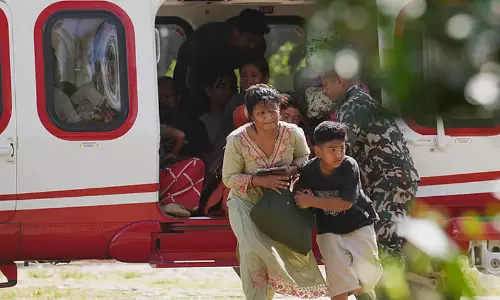 rescue efforts following heavy floods and landslides in Nepal
