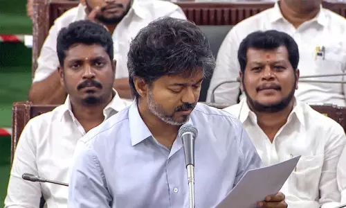 പാർട്ടി ഫണ്ടിന്റെ മറവിൽ ഡി.എം.കെ വ്യാപക അഴിമതി നടത്തിയെന്ന് മുഖ്യമന്ത്രി വിജയ്; സഭയിൽ പ്രതിഷേധം