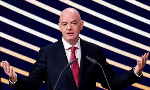 FIFA President Gianni Infantino attending an official event amid re-election announcement