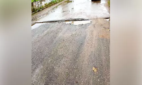 ദു​രി​ത​മാ​യി ച​ന്ദ​ന​പ്പ​ള്ളി പാ​ല​ത്തി​ലൂ​ടെ​യു​ള്ള യാ​ത്ര; പാ​ല​ത്തി​ൽ കോ​ൺ​ക്രീ​റ്റ് ഇ​ള​കി ക​മ്പി​ക​ൾ പു​റ​ത്തേ​ക്ക് ത​ള്ളി​നി​ൽ​ക്കു​ന്നു