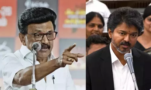 തമ്പി വിജയ്, ചരിത്രം തിരുത്താനാവില്ല, സിനിമ ഷൂട്ടിങ് അല്ല ഭരണം; മുഖ്യമന്ത്രി വിജയ്ക്കെതിരെ ആഞ്ഞടിച്ച് സ്റ്റാലിൻ