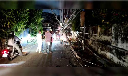 ഡ്രൈവർ മദ്യലഹരിയിൽ; കണ്ടയ്നർ ലോറി   വൈദ്യുതി പോസ്റ്റ്​ തകർത്തു