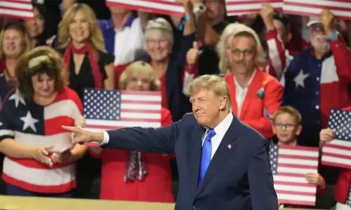 US President Donald Trump addressing supporters at the Republican midterm convention in Dallas, Texas.