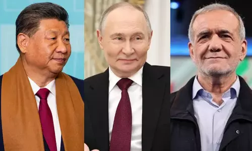 Xi Jinping, Vladimir Putin, Masoud Pesachkian