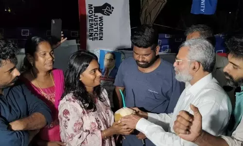 Research scholar Anagha Sasi ending her hunger strike Research scholar Anagha Sasi ending her hunger strike