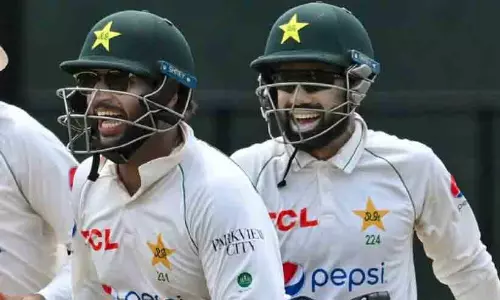 Mohammad Rizwan and Imam-ul-Haq during a cricket match, amid the ongoing match-fixing and dressing room leak investigation in Pakistan
