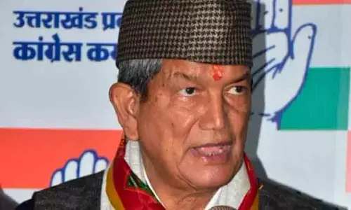 Senior Congress leader and former Uttarakhand Chief Minister Harish Rawat addressing the media following the ED raids on his PA