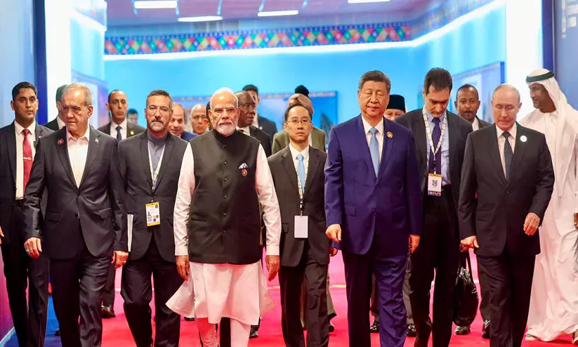 BRICS leaders at the 18th Summit in New Delhi adopting the New Delhi Declaration advocating for UN reforms and female leadership. BRICS leaders at the 18th Summit in New Delhi adopting the New Delhi Declaration advocating for UN reforms and female leadership.
