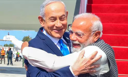 Diplomatic file photo of Prime Minister Narendra Modi and Israeli PM Benjamin Netanyahu