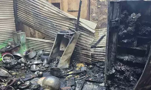 House gutted after a fridge explosion caused a massive fire in Belagavi, Karnataka.