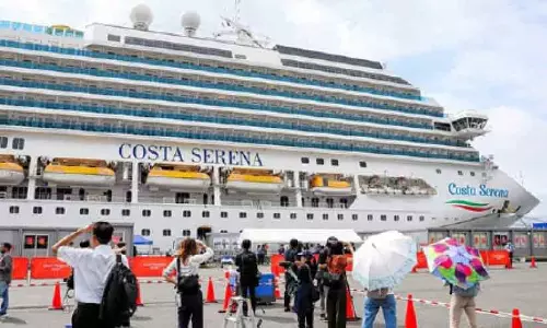 Cruise ships docked for athlete accommodation in Nagoya