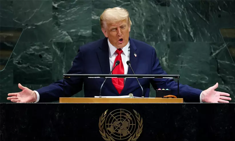 US President Donald Trump addressing the 81st United Nations General Assembly in New York. US President Donald Trump addressing the 81st United Nations General Assembly in New York.