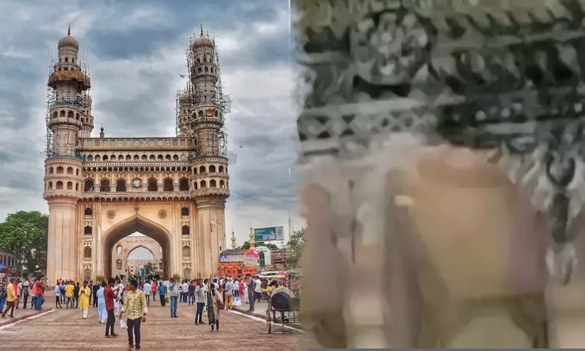 കനത്ത മഴ; ചരിത്രപ്രസിദ്ധമായ ചാർമിനാറിന്റെ ഒരു ഭാഗം തകർന്നു കനത്ത മഴ; ചരിത്രപ്രസിദ്ധമായ ചാർമിനാറിന്റെ ഒരു ഭാഗം തകർന്നു