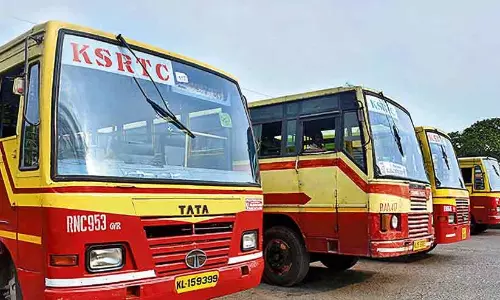 Transport Minister C.P. John inaugurating the new KSRTC online booking software and waiting list system in Thiruvananthapuram