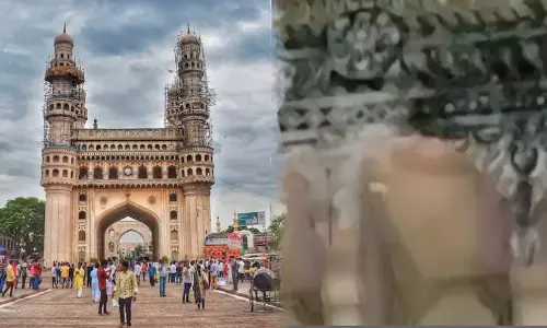 കനത്ത മഴ; ചരിത്രപ്രസിദ്ധമായ ചാർമിനാറിന്റെ ഒരു ഭാഗം തകർന്നു
