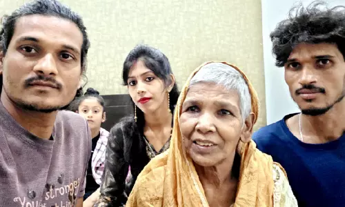 Bharathi Devi with her son and relatives Bharathi Devi with her son and relatives