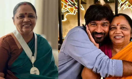 ആദ്യ ദേശീയ ചലച്ചിത്ര പുരസ്കാരം അമ്മയുടെ കഴുത്തിലണിയിച്ച് ധനുഷ്; ഈ പുഞ്ചിരിക്ക് വേണ്ടിയാണ് എല്ലാം