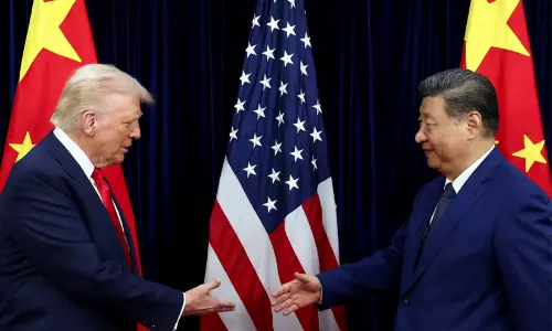 US President Donald Trump and Chinese President Xi Jinping during bilateral talks in Washington. US President Donald Trump and Chinese President Xi Jinping during bilateral talks in Washington.