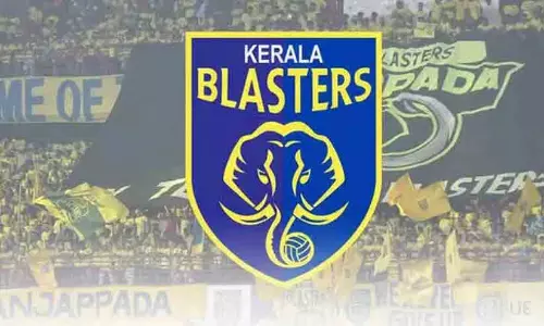 Kerala Blasters FC players and fans celebrating during an Indian Super League match Kerala Blasters FC players and fans celebrating during an Indian Super League match